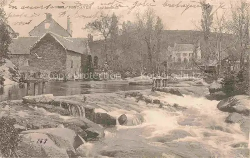 AK / Ansichtskarte Pont-Aven Quimper 29 Finistere Les-Moulins Fluss Muehle Stromschnellen Felsen Baeume Steinhaus Bretagne