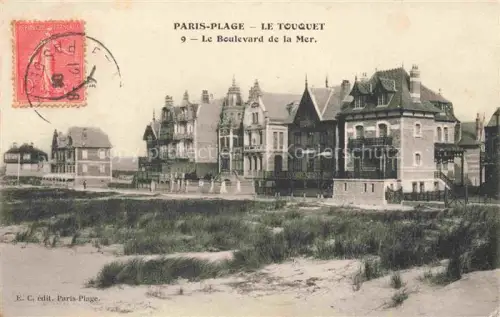 AK / Ansichtskarte LE TOUQUET-PARIS-PLAGE Le Montreuil 62 Pas-de-Calais Boulevard-de-la-Mer Villen Strandvillen Duenen Jugendstil-Architektur Strandpromenade