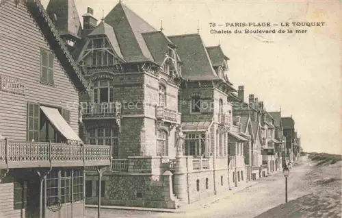 AK / Ansichtskarte PARIS-PLAGE 62 Pas-de-Calais Boulevard-de-la-mer Chalets Villen Strandpromenade Duenen Fachwerk