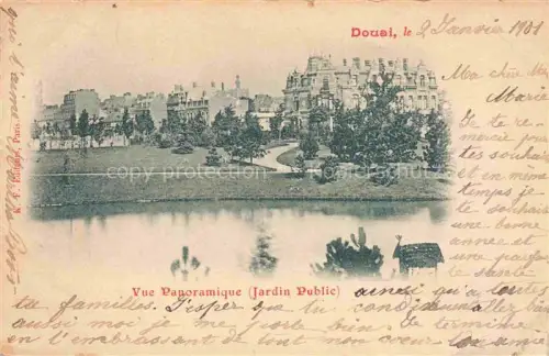 AK / Ansichtskarte DOUAI 59 Nord Jardin-Public Park Teich Gebaeude Baeume Panorama
