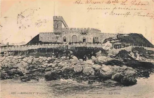 AK / Ansichtskarte ROSCOFF 29 Finistere Fort-de-l Île-Hardy Festung Kueste Felsen Meer Ebbe Steinmauer