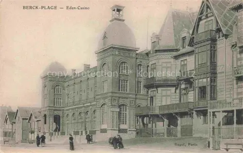 AK / Ansichtskarte BERCK-PLAGE 62 Eden-Casino Kasino Kuppel Backsteinbau Fachwerk Passanten