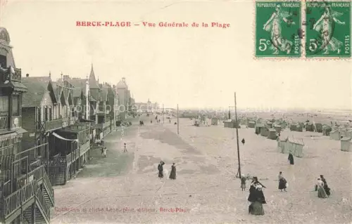 AK / Ansichtskarte BERCK-PLAGE 62 Strand Strandvillen Badegaeste Strandkoerbe Promenade Sandstrand