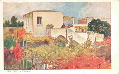 AK / Ansichtskarte Anacapri Ana Capri Napoli Neapel Campania IT Autunno Gemaelde Weinreben Haus Garten Herbst Pflanzen Kunstkarte