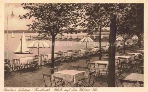 AK / Ansichtskarte Zwiebusch Gosen-Neu-Zittau Brandenburg Seddin-See Kniebusch Berliner-Schweiz Café Segelboote Sonnenschirme Terrasse See