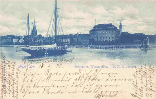 AK / Ansichtskarte KIEL  CITY Schloss Wasserallée Kieler-Foerde Segelschiff S.M.Y.-Meteor Hafen Kirche
