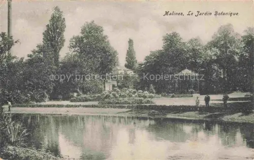 AK / Ansichtskarte MALINES Mechelen Flandre Belgie Jardin-Botanique Teich Pavillon Park Baeume Spaziergaenger