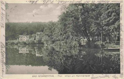 AK / Ansichtskarte Georgenthal Gotha Thueringen Hammerteich Villen Teich Spiegelung Wald Baeume