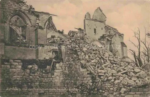 AK / Ansichtskarte Autreches COMPIEGNE 60 Oise Kirchenruine Kriegsschaeden Truemmer Mauerwerk Gotik-Fenster Turm WW1