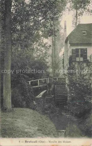 AK / Ansichtskarte Breteuil-sur-Noye CLERMONT 60 Oise Moulin-des-Moines Wassermuehle Bruecke Bach Baeume Wasserrad Muehle