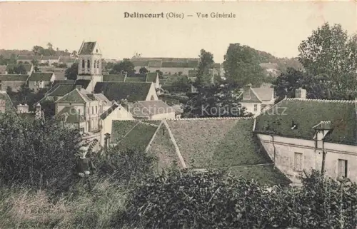 AK / Ansichtskarte Delincourt BEAUVAIS 60 Oise Kirchturm Daecher Altstadt Baeume Huegel Garten