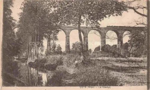 AK / Ansichtskarte Coye-la-Foret SENLIS 60 Oise Viaduc Eisenbahnbruecke Bach Fluss Baeume Wiesen Angler