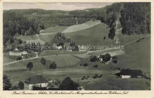 AK / Ansichtskarte Bad Reinerz Niederschlesien Duszniki-Zdroj PL Grillenhaeusel Margaretenbaude Kohlauer-Tal Tal Wald Wiesen Gehoefte