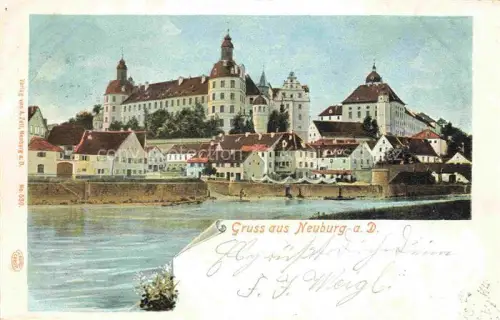 AK / Ansichtskarte Neuburg  Donau Bayern Schloss Donau Stadtansicht Altstadt Residenzschloss Gruss-aus