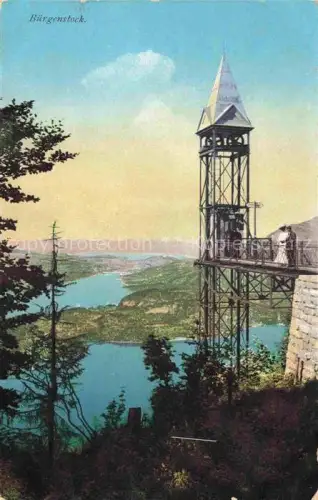 AK / Ansichtskarte Buergenstock Vierwaldstaettersee NW Hammetschwand-Lift Aussichtsturm Vierwaldstaettersee Panorama Wald Personen
