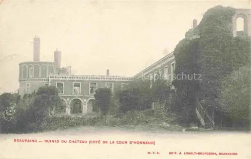 AK / Ansichtskarte Beauraing Biarin Namur Belgie Schlossruinen Cour-d Honneur Turm Efeu Fensterboegen Mauerwerk