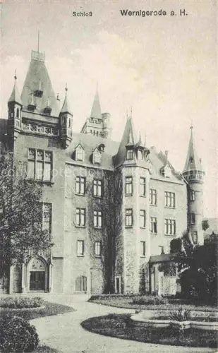 AK / Ansichtskarte Wernigerode Harz Schloss Wernigerode-Schloss Tuerme Garten Fassade Historismus