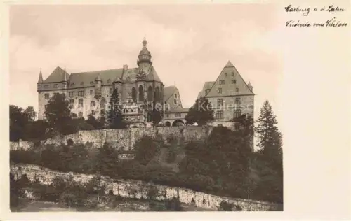 AK / Ansichtskarte MARBURG  LAHN Schloss Marburg-Schloss Suedseite Burgmauer Kirche Tuerme Huegel