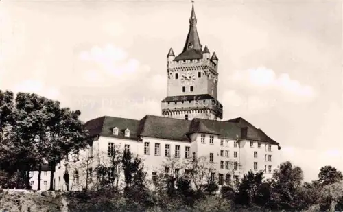 AK / Ansichtskarte Kleve Niederrhein Schwanenburg Schloss Turm Uhrturm Baeume Huegel