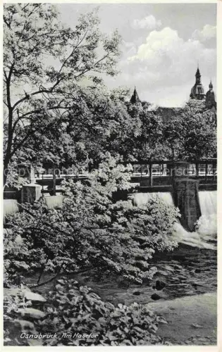 AK / Ansichtskarte Hardenstetten Hasetor Hase Wehr Wasserfall Baeume Kirche Stadtgebaeude