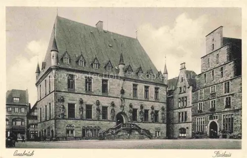 AK / Ansichtskarte OSNABRueCK  CITY Rathaus Marktplatz Freitreppe Stadtgebaeude Gotik Sandstein