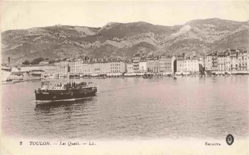 AK / Ansichtskarte TOULON-SUR-MER 83 Var Quais Hafen Dampfschiff Kuestenstadt Bergpanorama Kai Hafengebaeude