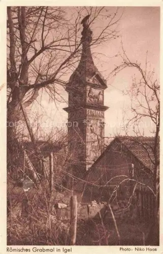 AK / Ansichtskarte Igel Trier Rheinland-Pfalz Roemisches-Grabmal Igelsaeule Roemisches-Denkmal Baeume Zaun