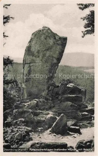 AK / Ansichtskarte Ilsenburg Harz Sachsen-Anhalt Paternosterklippe Betender-Moench Brocken Felsen Harz Wald Gestein