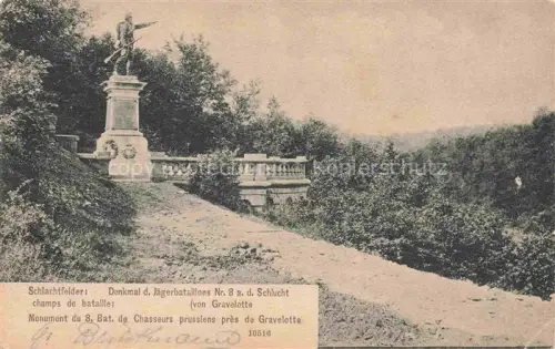 AK / Ansichtskarte Gravelotte METZ 57 Moselle Denkmal Jaeger-Bataillon Kriegerdenkmal Schlucht Schlachtfeld Wald Gedenkstein