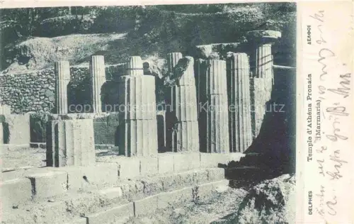 AK / Ansichtskarte Delphes Delfos Delfi Delphi Greece Temple-d Athéna-Pronaia Marmaria Saeulenstuempfe Ruinen Antike Tempel