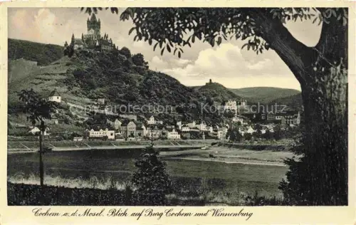 AK / Ansichtskarte Cochem Kochem Mosel Burg-Cochem Winnenburg Mosel Fluss Weinberge Stadtansicht Huegel