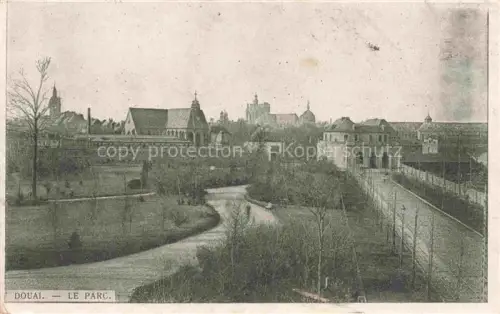 AK / Ansichtskarte DOUAI 59 Nord Parc Park Kirche Stadtgebaeude Wege Baeume