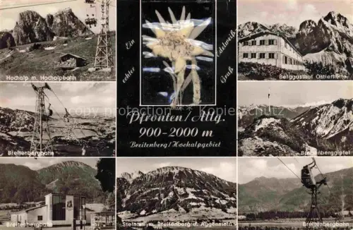 AK / Ansichtskarte Pfronten Ostallgaeu Bayern Breitenbergbahn Breitenberggipfel Hochalpbahn Ostlerhuette Aggenstein Seilbahn Berge Edelweiss Mehrbildkarte