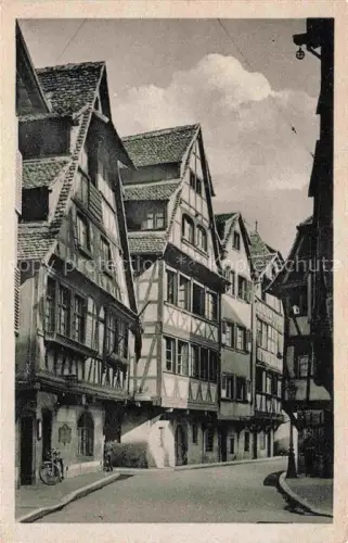 AK / Ansichtskarte Strasbourg  Strassburg 67 Bas-Rhin Pflanzbad Fachwerkhaeuser Gasse Altstadt Fachwerkhaus Fahrrad