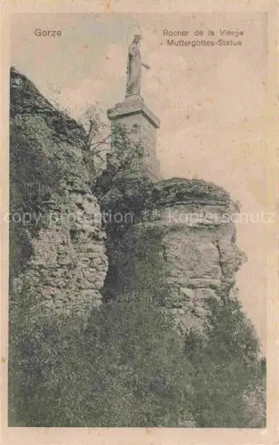 AK / Ansichtskarte Gorze METZ 57 Moselle Rocher-de-la-Vierge Muttergottes-Statue Felsen Marienstatue Ruine Vegetation