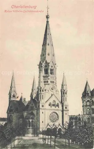 AK / Ansichtskarte CHARLOTTENBURG-WILMERSDORF BERLIN Kaiser-Wilhelm-Gedaechtniskirche Kirche Neoromanisch Turm Kirchenfassade