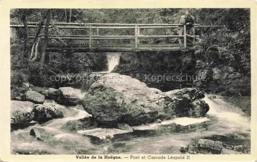 AK / Ansichtskarte Vallee de la Hoegne Sart-lez-Spa Belgie Vallée-de-la-Hoëgne Pont Cascade-Léopold-II Fluss Wasserfall Bruecke Wald Felsen