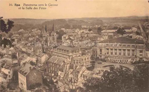 AK / Ansichtskarte SPA Belgium Casino Salle-des-Fêtes Stadtpanorama Kirche Daecher Altstadt Vogelperspektive