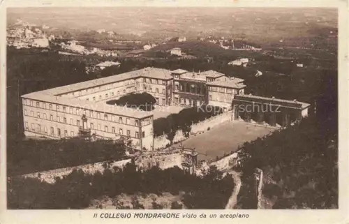 AK / Ansichtskarte Frascati Roma Rom IT Collegio-Mondragone Jesuitenkolleg Luftaufnahme Innenhof Sportplatz Huegel Landschaft