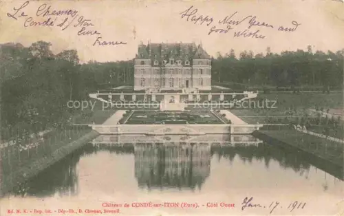 AK / Ansichtskarte Conde-sur-Iton EVREUX 27 Eure Château-de-Condé-sur-Iton Schloss Gartenanlage Teich Park