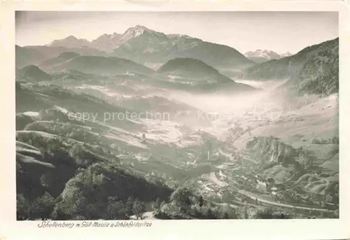 AK / Ansichtskarte Marktschellenberg Goell-Massiv Schoenfeldspitze Berchtesgadener-Land Tal Alpenpanorama Ort Berge