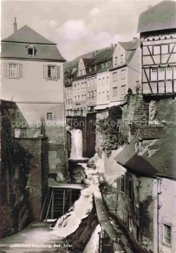 AK / Ansichtskarte Beurig Saarburg Wasserfall Bach Fachwerk Altstadt Haeuser Muehlrad