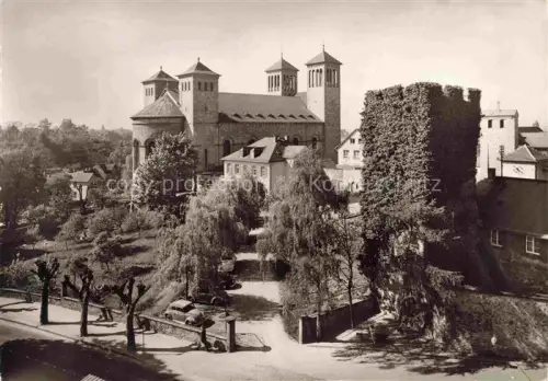 AK / Ansichtskarte Bensheim Bergstrasse Hessen Blauer-Turm Stadtkirche Bergstrasse Stadtmauer Baeume Wohnhaeuser Kirchturm