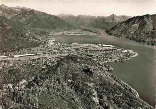 AK / Ansichtskarte Ascona Lago Maggiore TI Monte-Leone Lago-Maggiore Losone Locarno Arcegno Luftbild See Berge