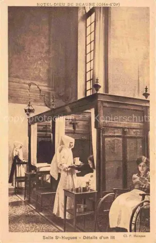 AK / Ansichtskarte Hotel-Dieu Beaune 21 Cote-d Or Hôtel-Dieu Salle-St-Hugues Krankensaal Nonne Pflegerin Bett Innenraum Gotik