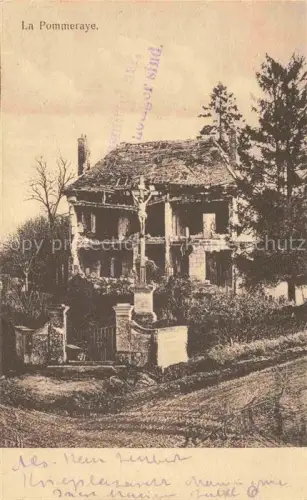 AK / Ansichtskarte La Pommeraye Moulin-sous-Touvent COMPIEGNE 60 Oise Kriegszerstoerung Ruine Kruzifix WWI Kriegspost Haus Baeume Zerstoerung
