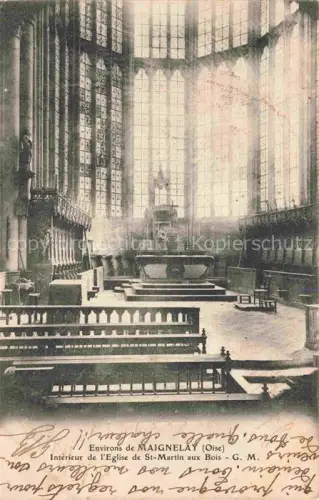 AK / Ansichtskarte Maignelay-Montigny CLERMONT 60 Oise Eglise-de-St-Martin-aux-Bois Kircheninneres Altar Kirchenschiff Glasfenster Gotisch Chorgestuehl