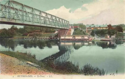 AK / Ansichtskarte Rethondes COMPIEGNE 60 Oise Le-Pont Eisenbruecke Fluss Hausboot Boote Baeume Dorf