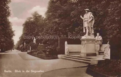 AK / Ansichtskarte BERLIN  CITY Siegesallee Allee Standbilder Hohenzollern Skulpturen Park Baeume Promenade