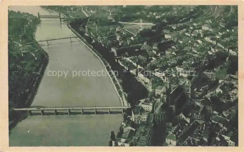 AK / Ansichtskarte PAssAU Bayern Flugzeugaufnahme Inn Residenz-Dom St-Nikola Bruecken Fluss Altstadt